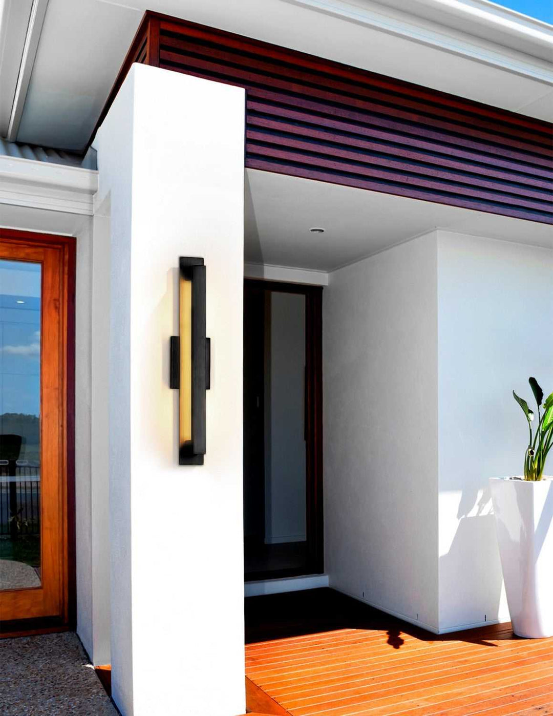 No Shade Material LED Outdoor Wall Sconce in Matte Black Justice Designs