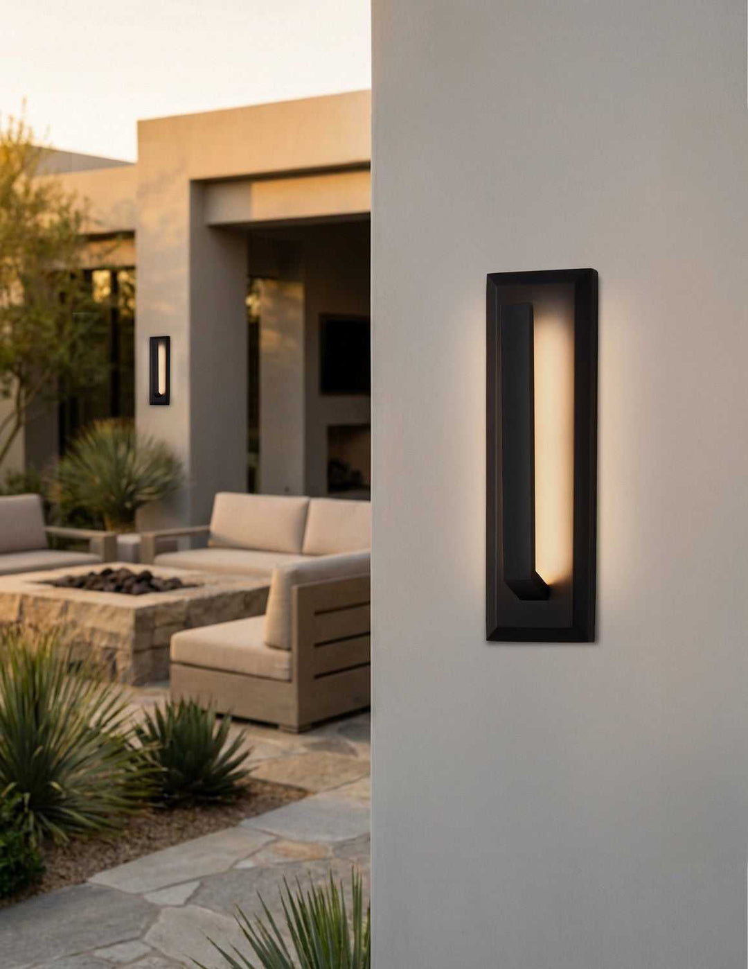 No Shade Material LED Outdoor Wall Sconce in Matte Black Justice Designs