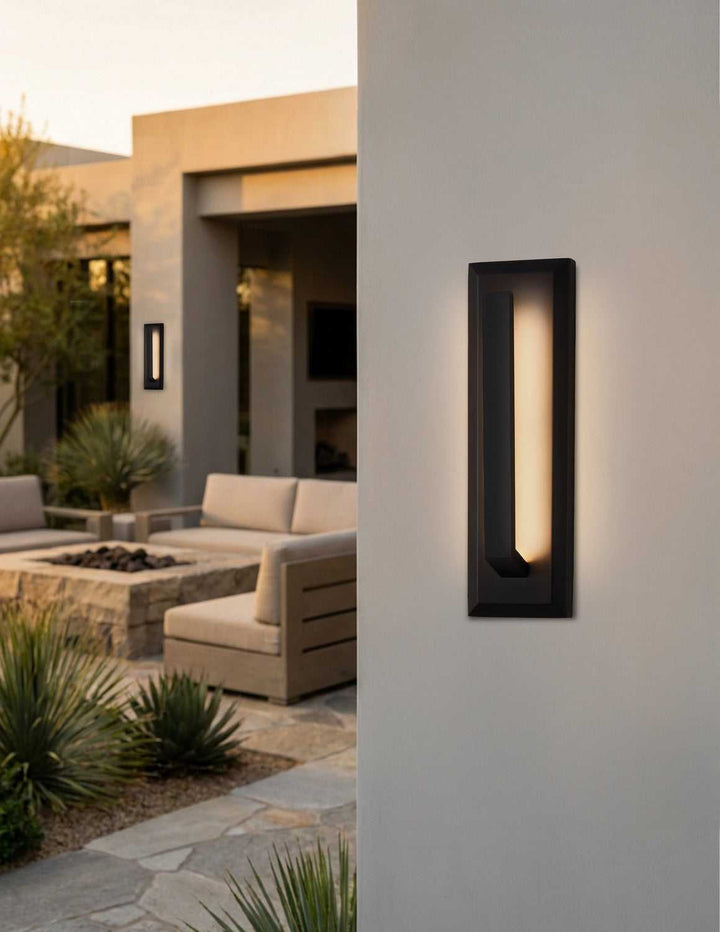 No Shade Material LED Outdoor Wall Sconce in Matte Black Justice Designs