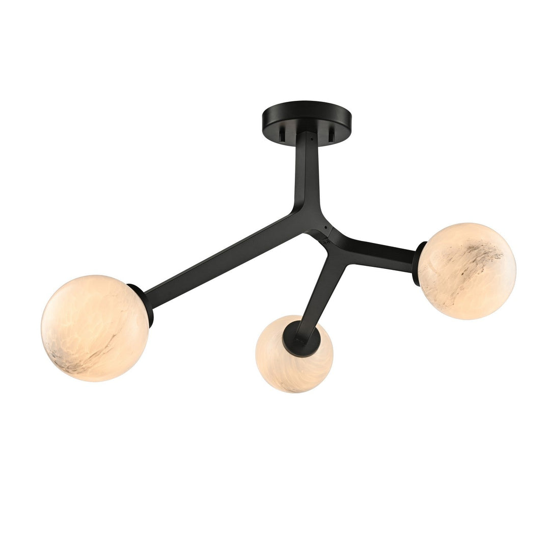 Mace Three Light Flushmount in Ebony DVI Canada