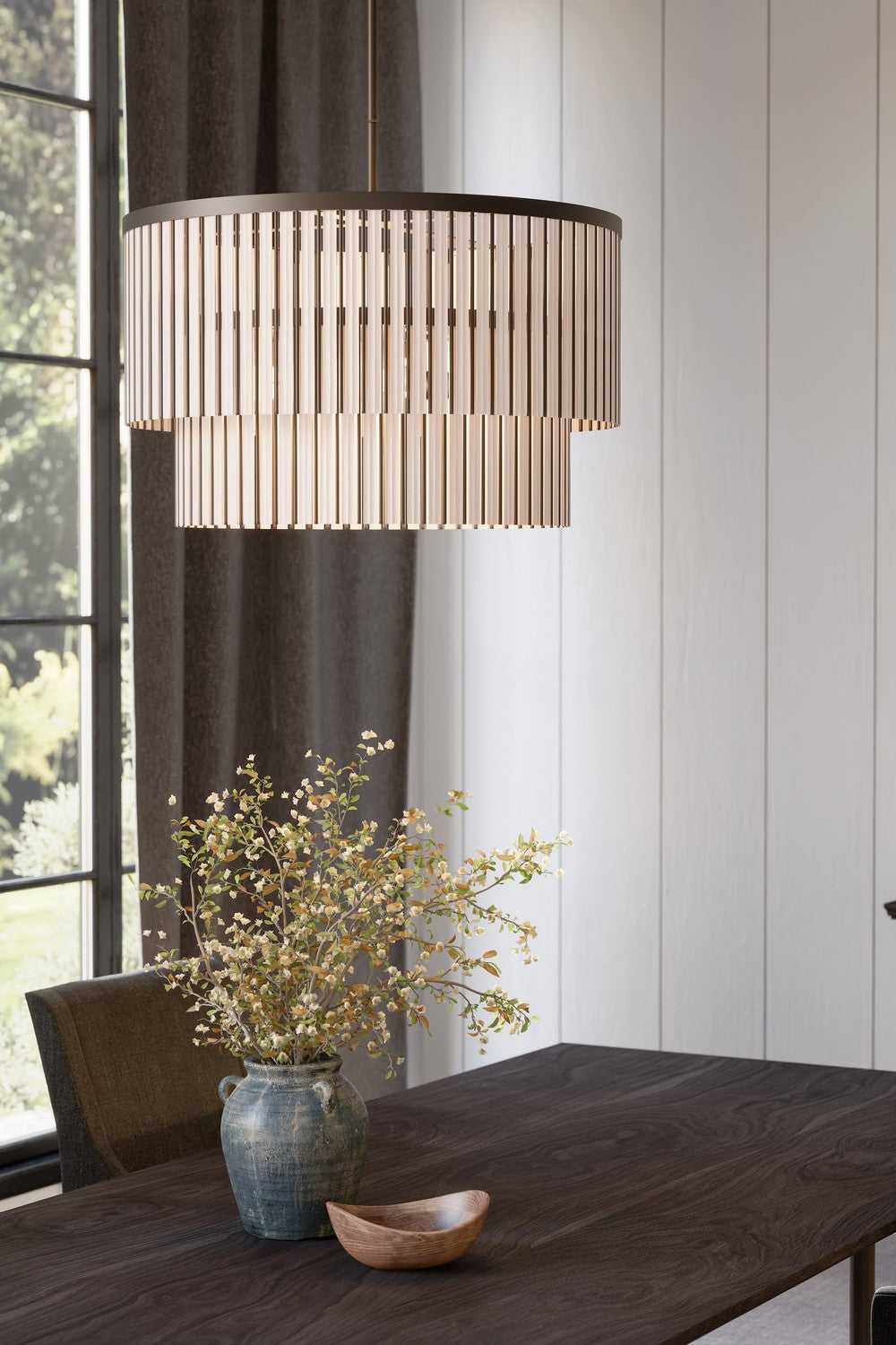 Esbelta Six Light Pendant in Dark Bronze Minka-Lavery