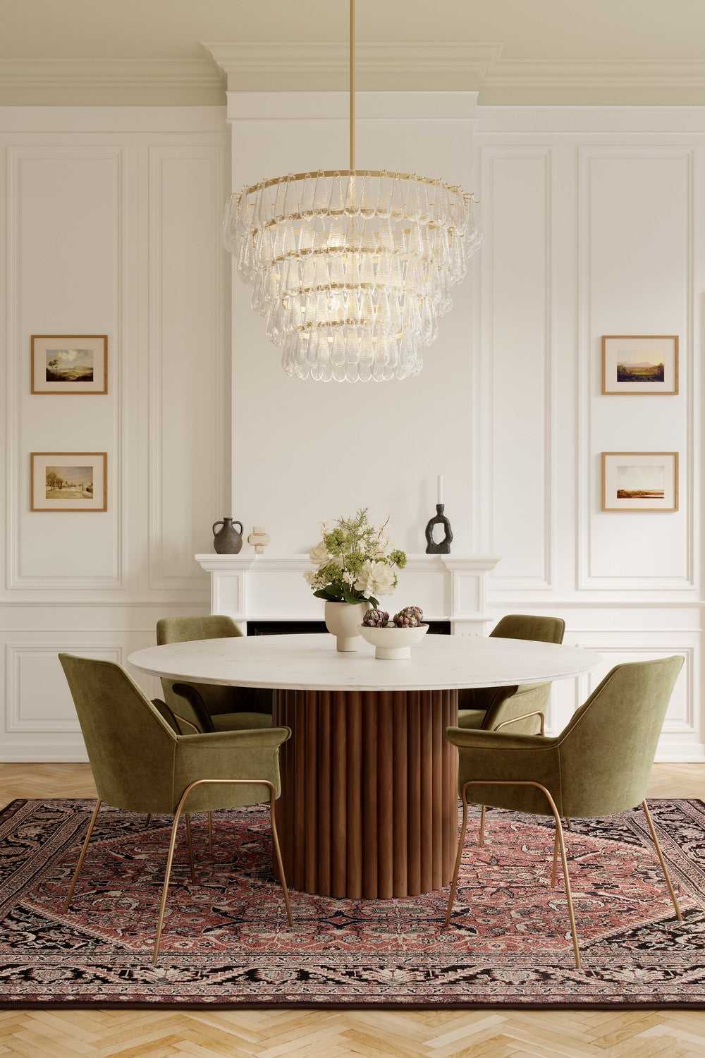 Vionne Eight Light Pendant in Legacy Brass Minka-Lavery