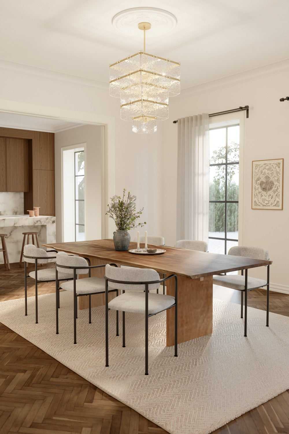 Kiori Nine Light Pendant in Legacy Brass Minka-Lavery