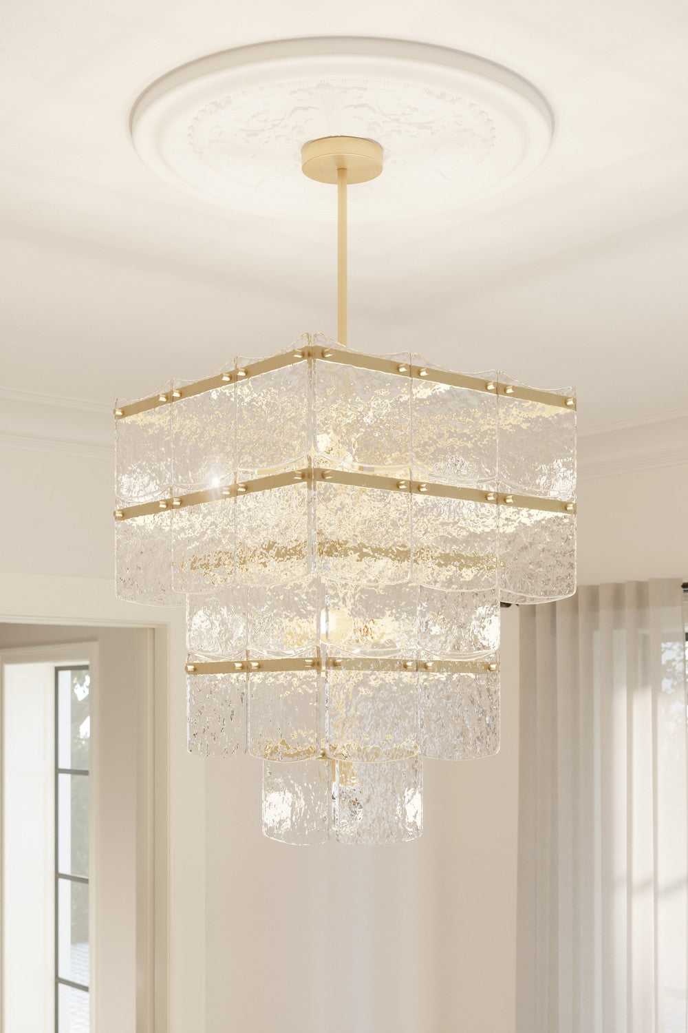 Kiori Nine Light Pendant in Legacy Brass Minka-Lavery