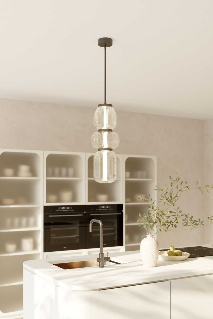 Cordel LED Mini Pendant in Dark Matte Black Minka-Lavery