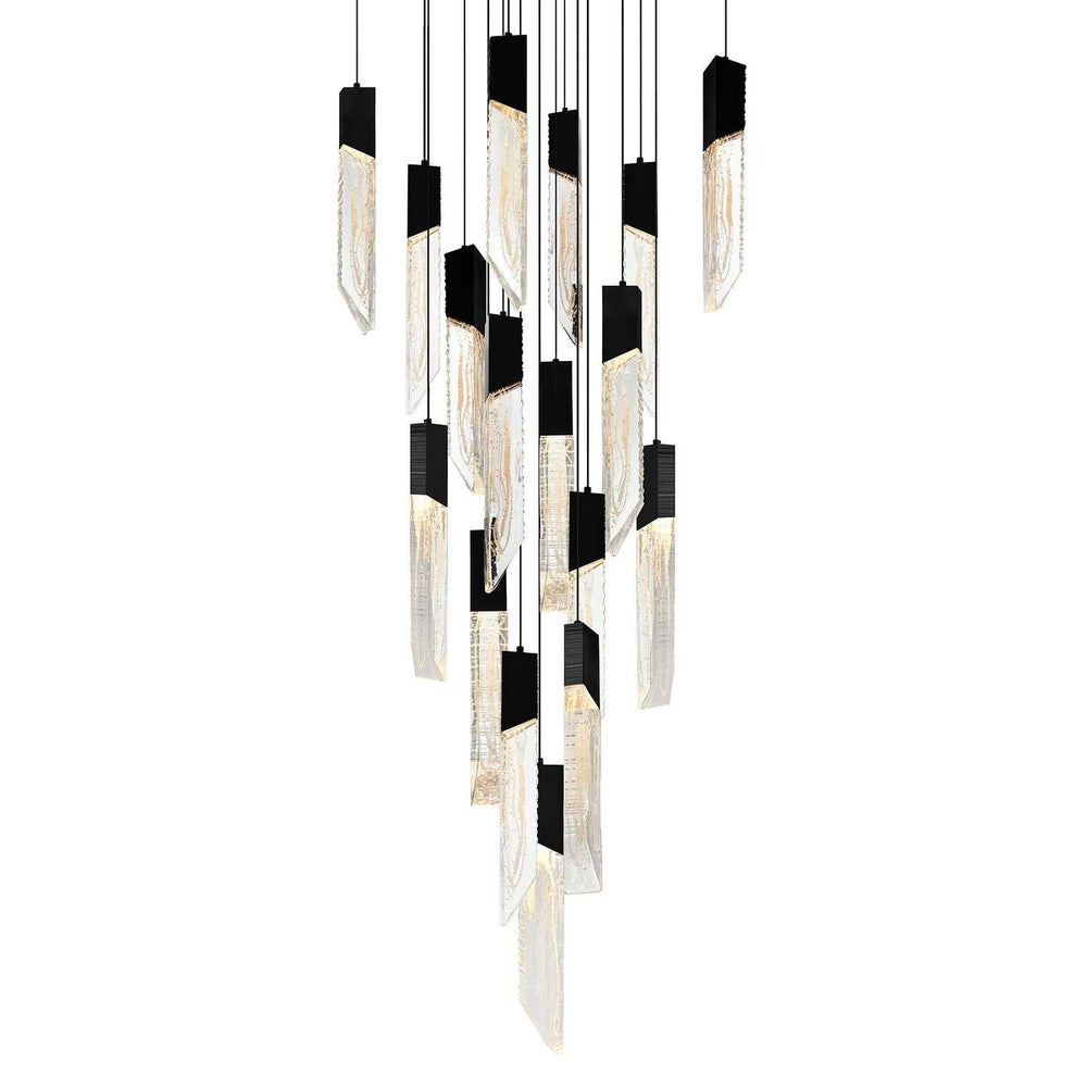 Petra LED Chandelier in Black CWI Lighting Canada