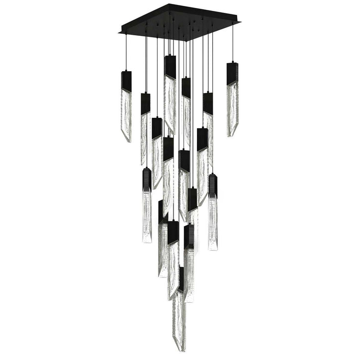 Petra LED Chandelier in Black CWI Lighting Canada