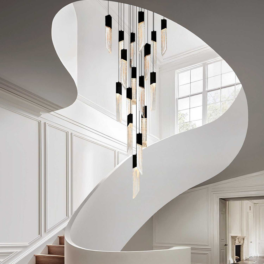 Petra LED Chandelier in Black CWI Lighting Canada