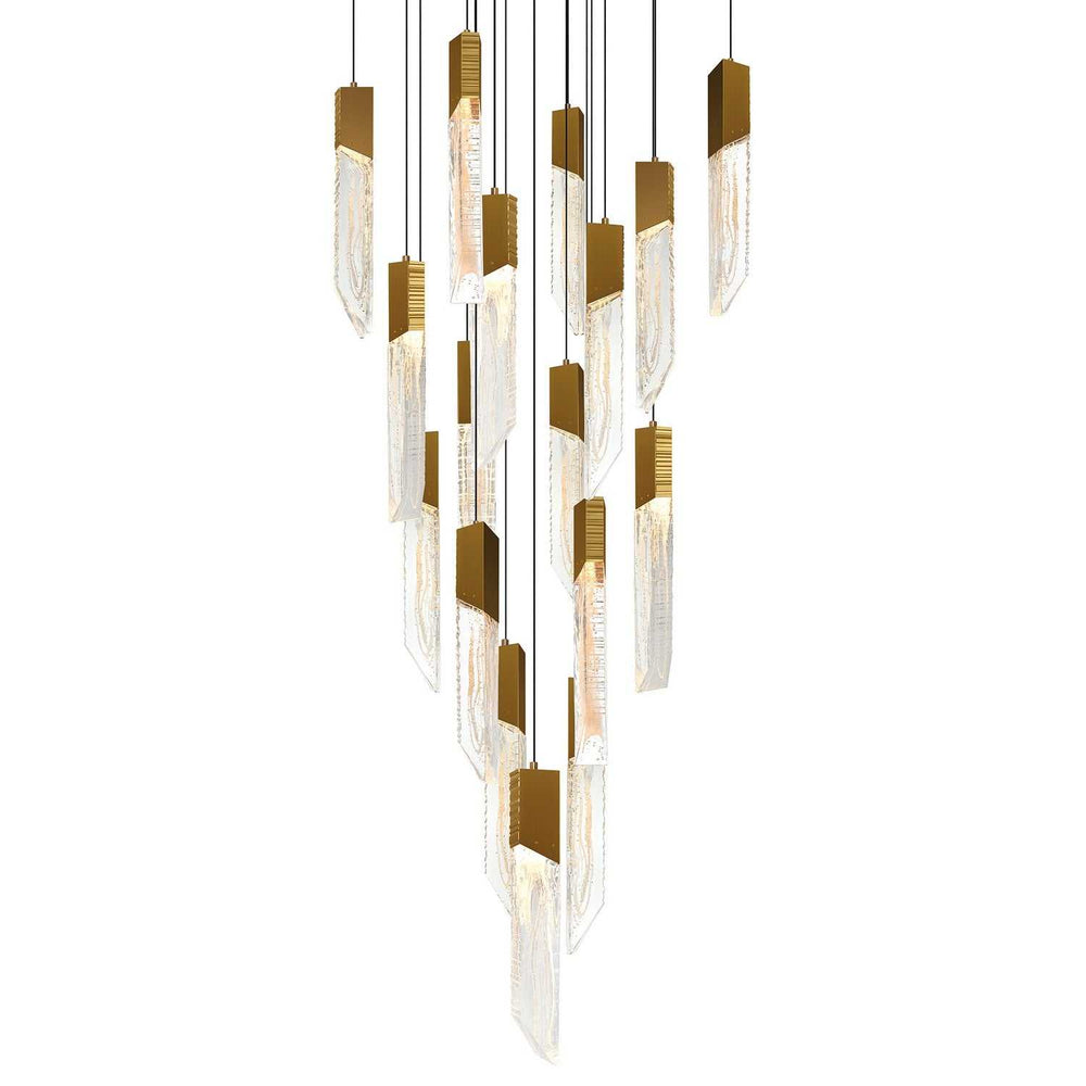 Petra LED Chandelier in Brass CWI Lighting Canada