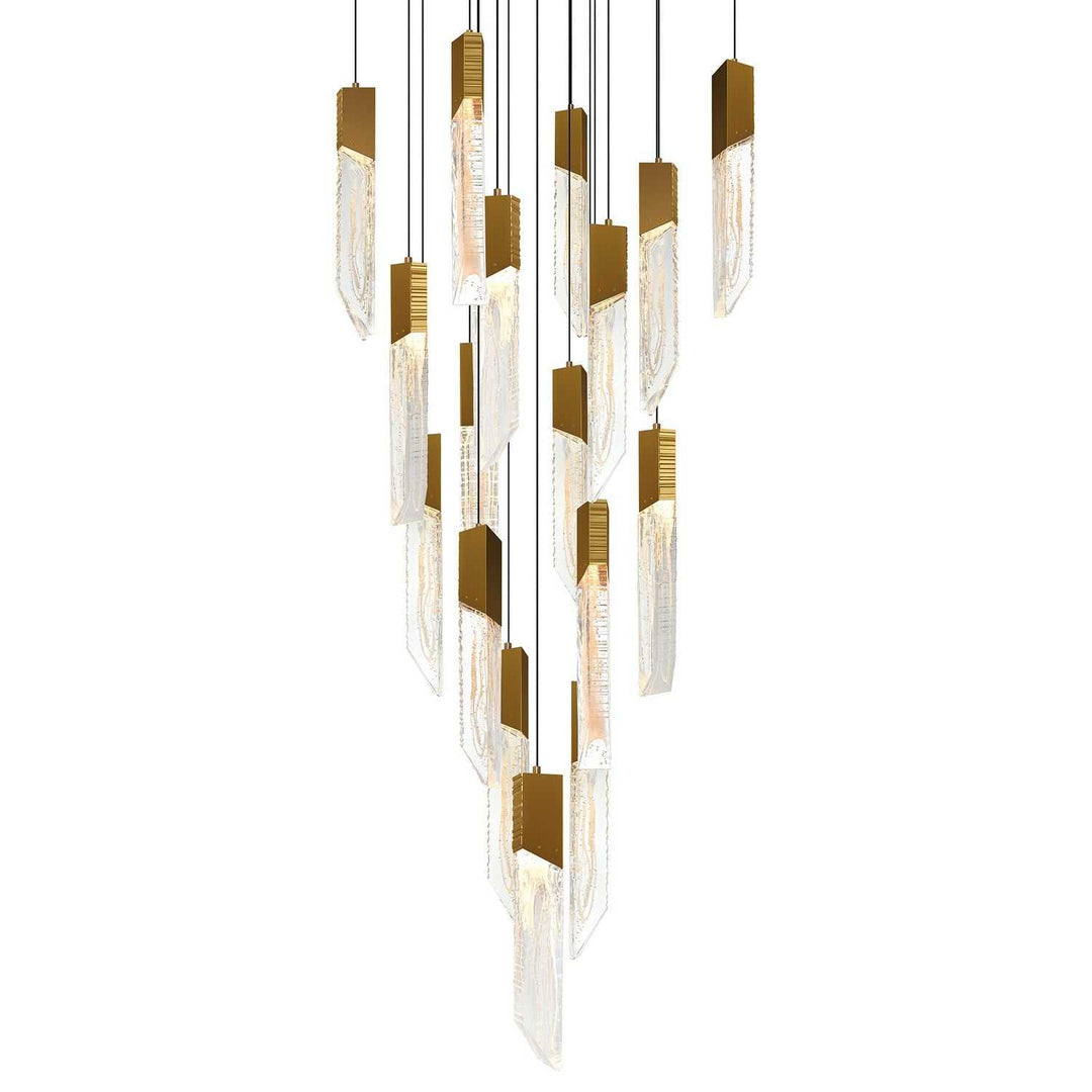 Petra LED Chandelier in Brass CWI Lighting Canada
