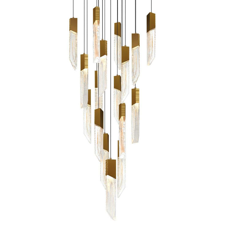 Petra LED Chandelier in Brass CWI Lighting Canada