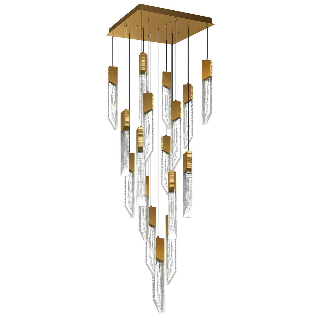 Petra LED Chandelier in Brass CWI Lighting Canada