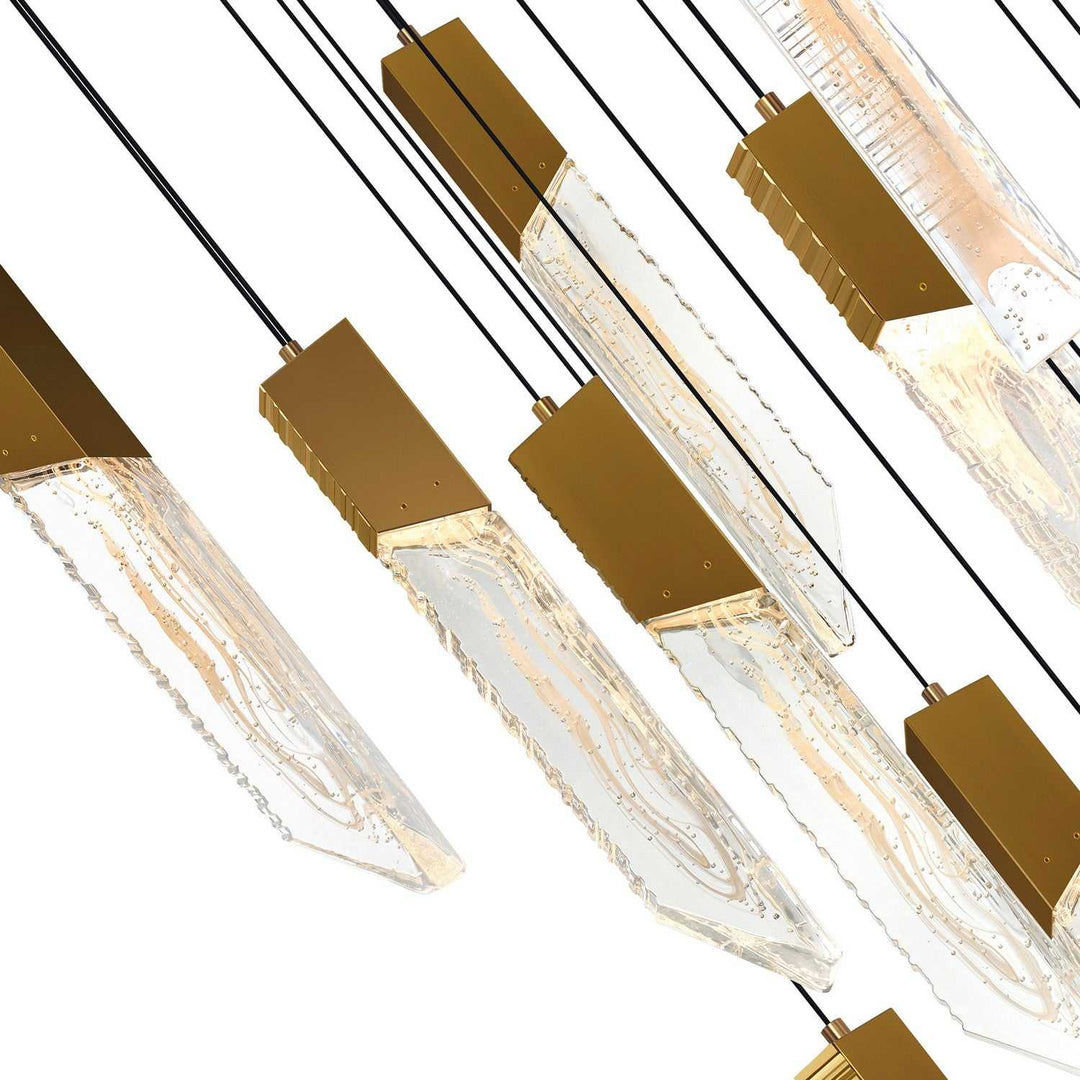 Petra LED Chandelier in Brass CWI Lighting Canada