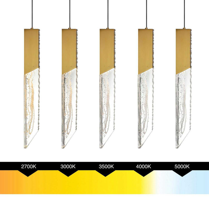 Petra LED Chandelier in Brass CWI Lighting Canada