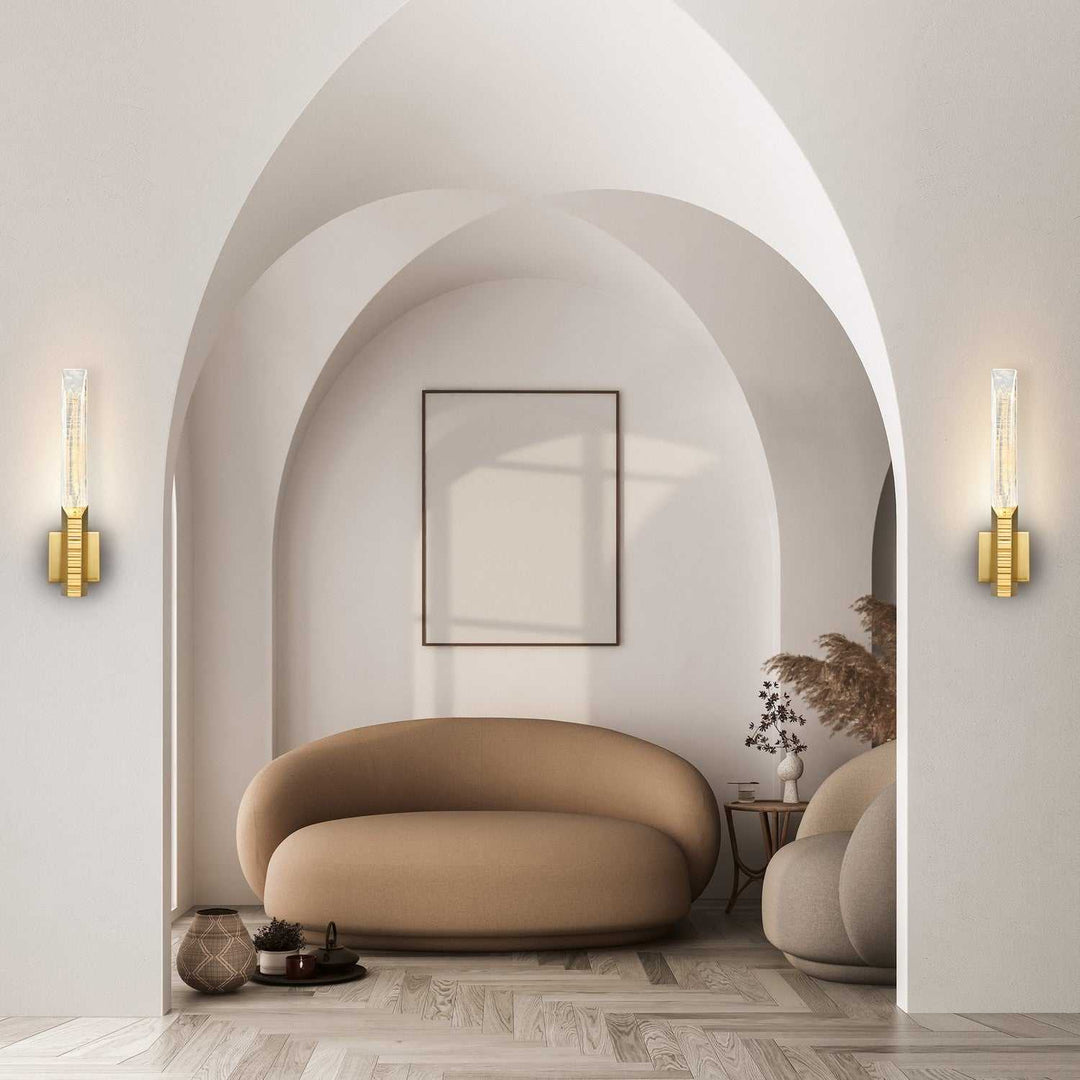Petra LED Wall Sconce in Brass CWI Lighting Canada