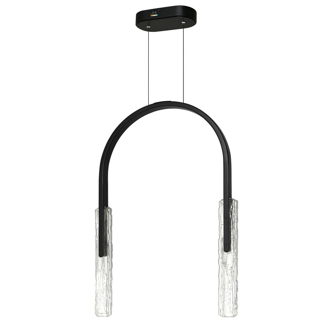 Curva LED Chandelier in Black CWI Lighting Canada