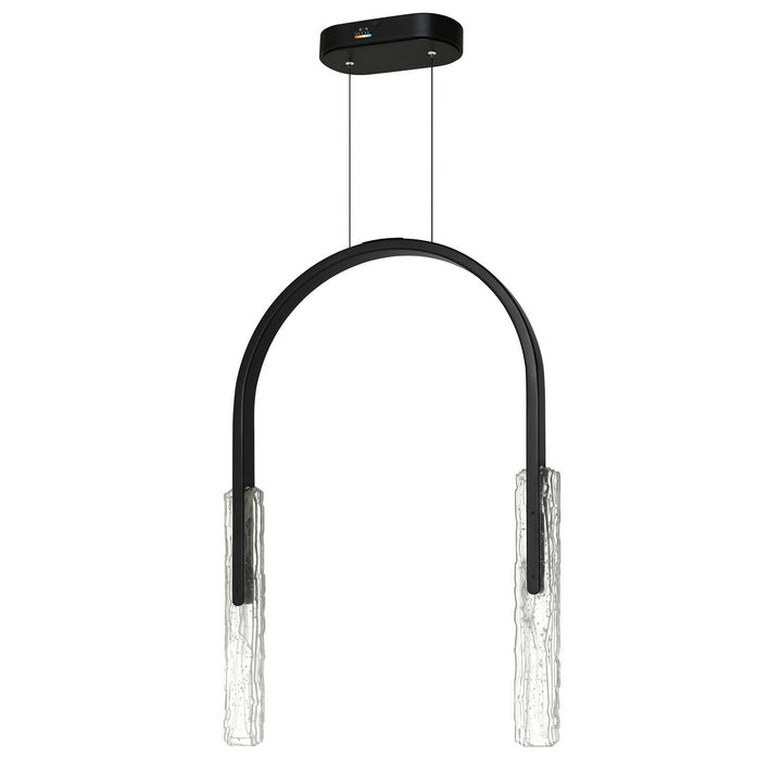 Curva LED Chandelier in Black CWI Lighting Canada