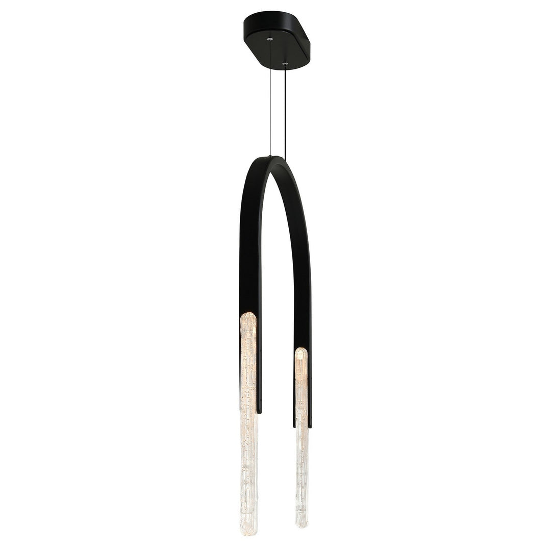 Curva LED Chandelier in Black CWI Lighting Canada