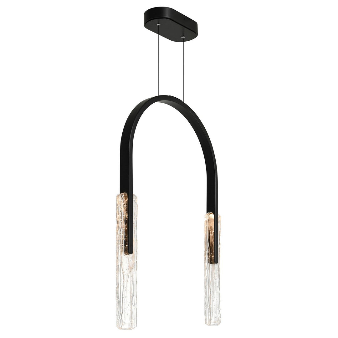 Curva LED Chandelier in Black CWI Lighting Canada
