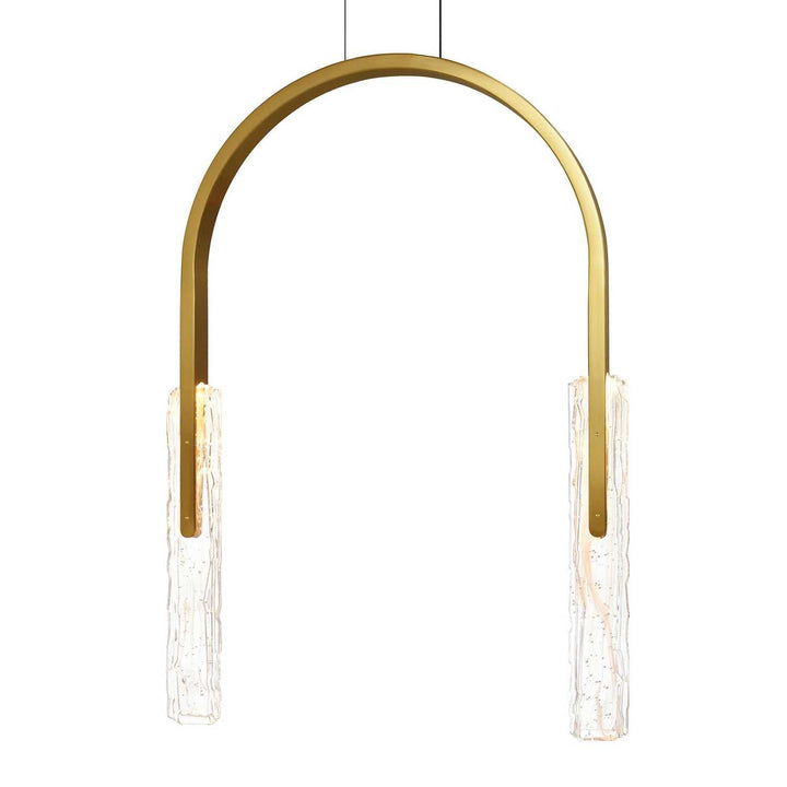 Curva LED Chandelier in Brass CWI Lighting Canada
