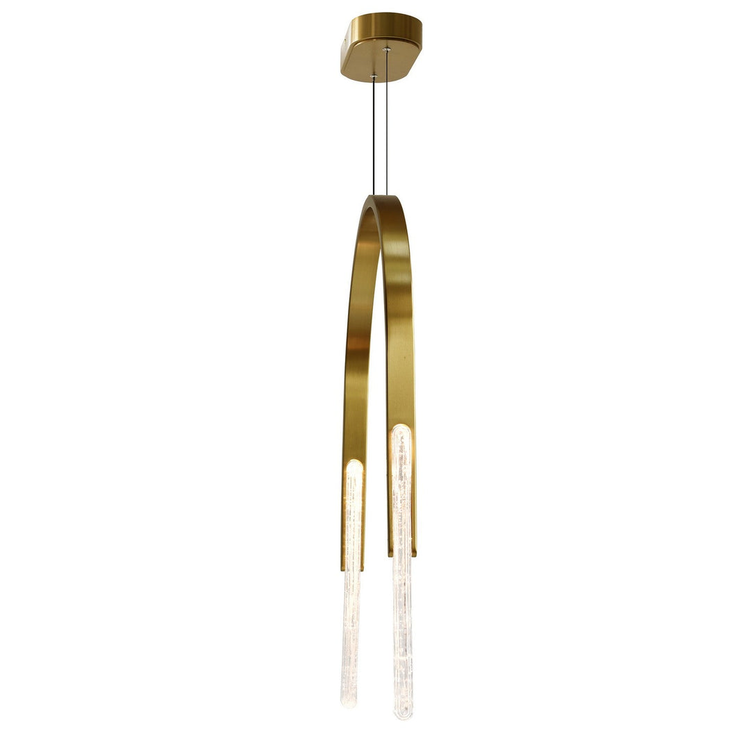 Curva LED Chandelier in Brass CWI Lighting Canada