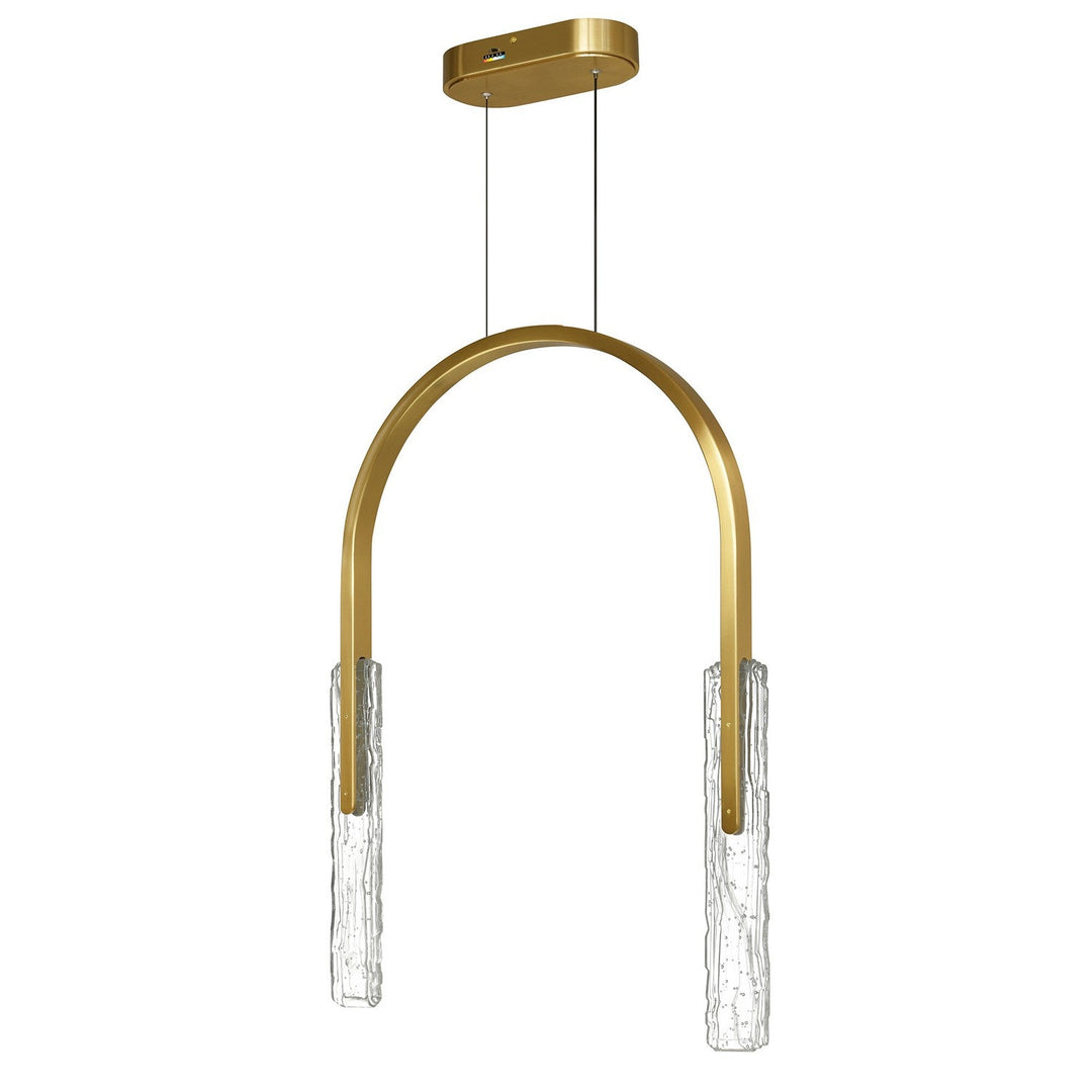 Curva LED Chandelier in Brass CWI Lighting Canada