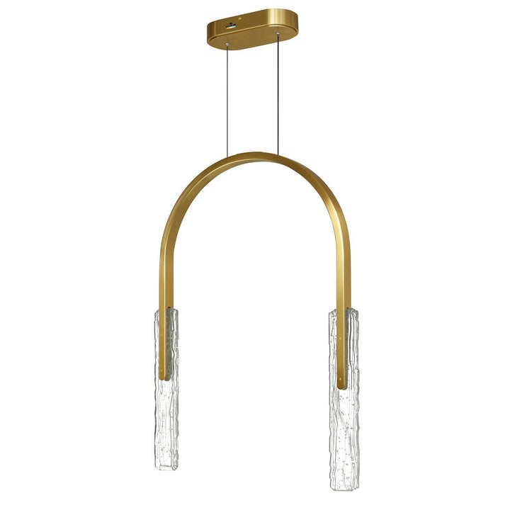 Curva LED Chandelier in Brass CWI Lighting Canada