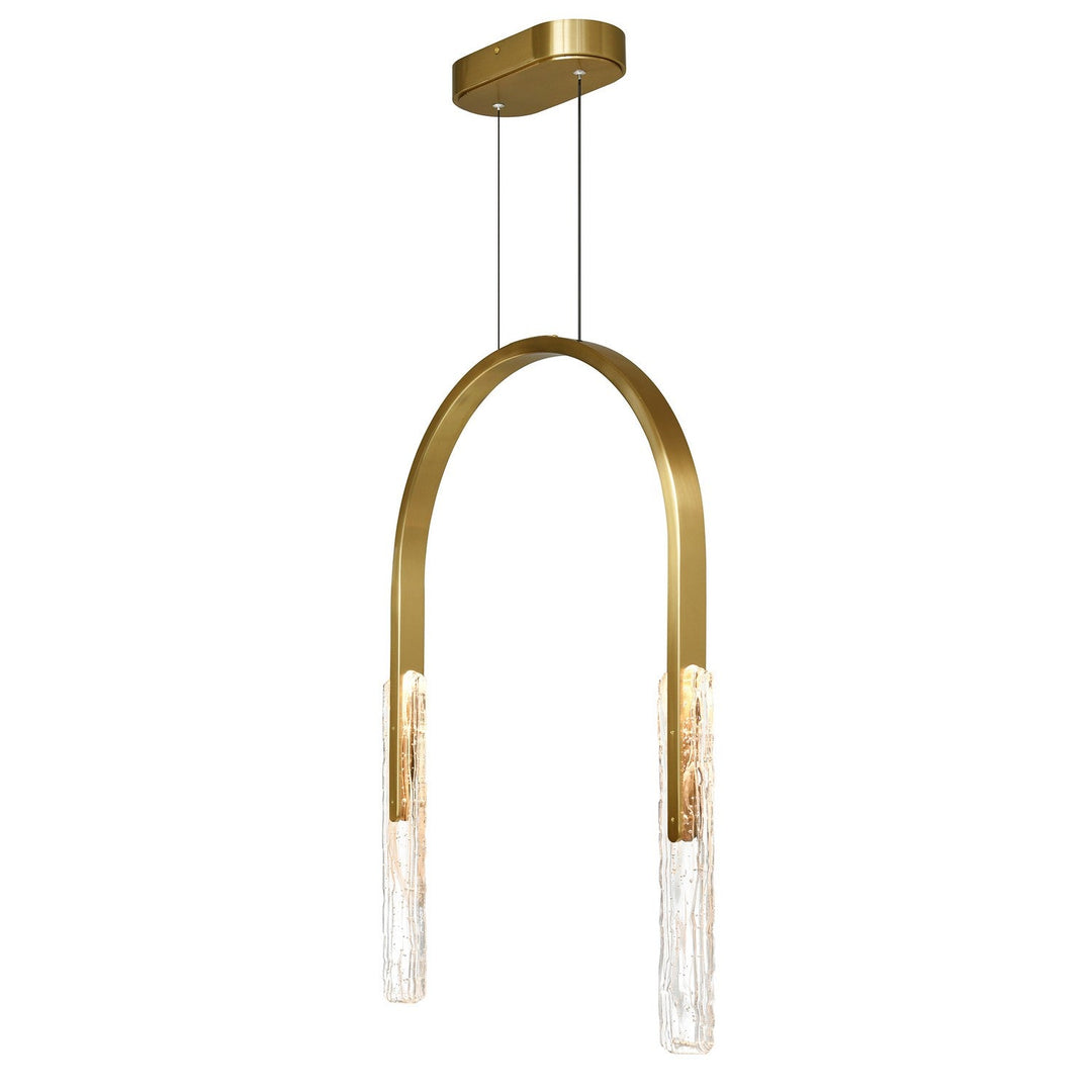 Curva LED Chandelier in Brass CWI Lighting Canada