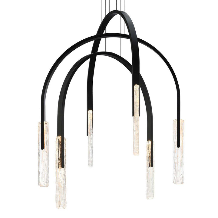 Curva LED Chandelier in Black CWI Lighting Canada