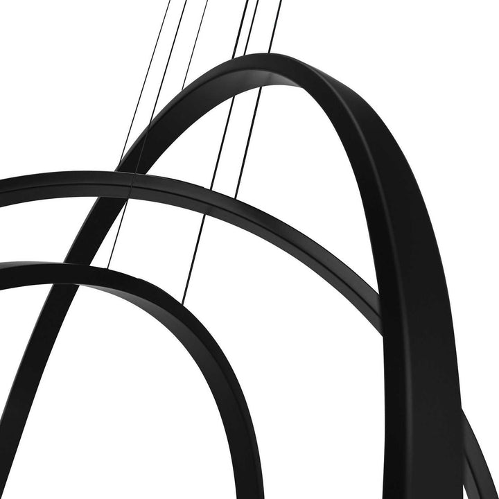 Curva LED Chandelier in Black CWI Lighting Canada