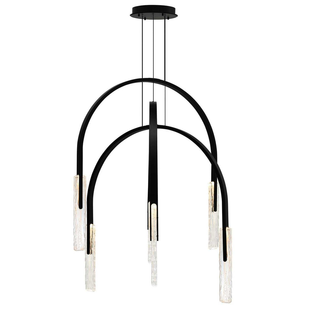 Curva LED Chandelier in Black CWI Lighting Canada