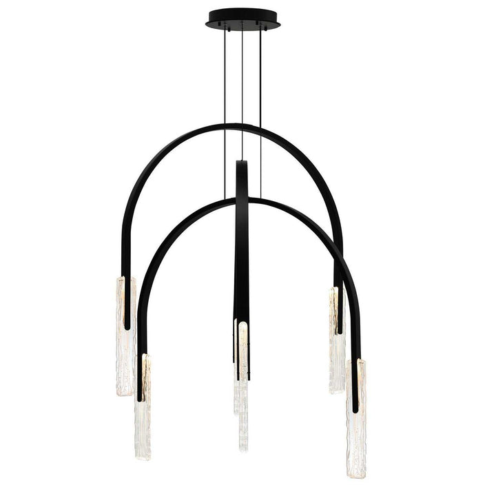 Curva LED Chandelier in Black CWI Lighting Canada