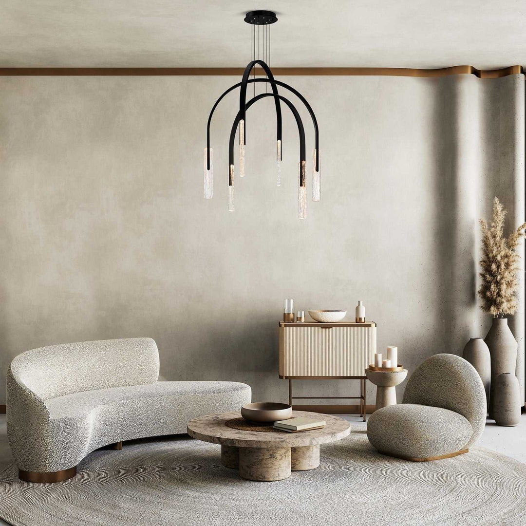 Curva LED Chandelier in Black CWI Lighting Canada