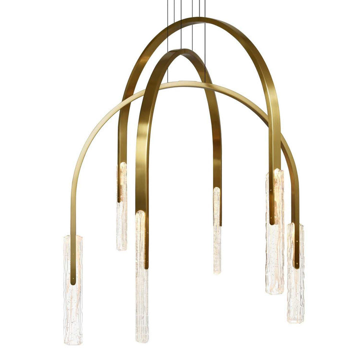 Curva LED Chandelier in Brass CWI Lighting Canada