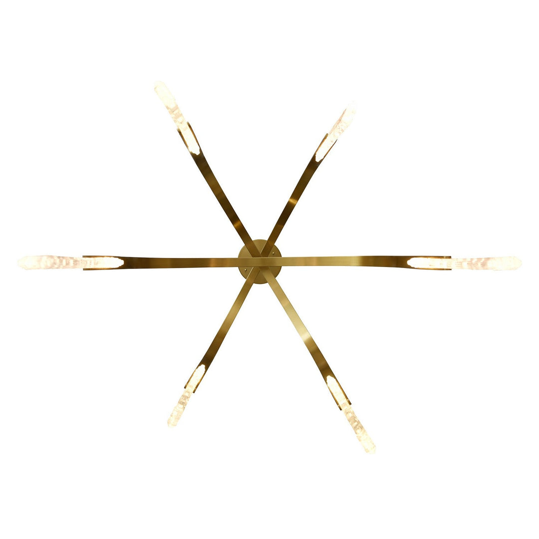 Curva LED Chandelier in Brass CWI Lighting Canada