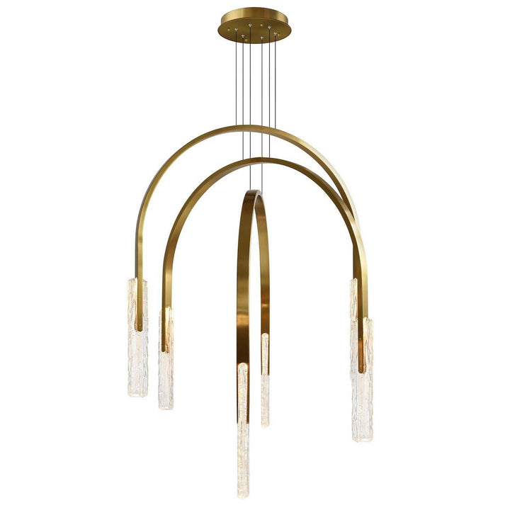 Curva LED Chandelier in Brass CWI Lighting Canada