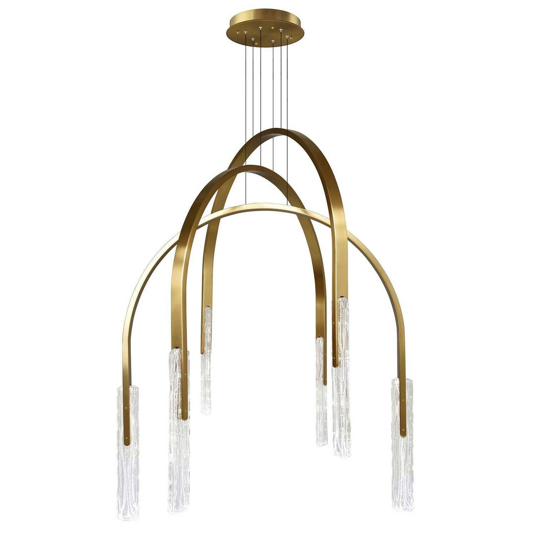 Curva LED Chandelier in Brass CWI Lighting Canada