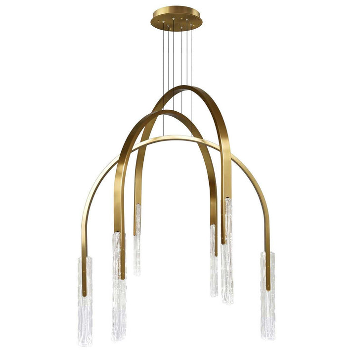 Curva LED Chandelier in Brass CWI Lighting Canada