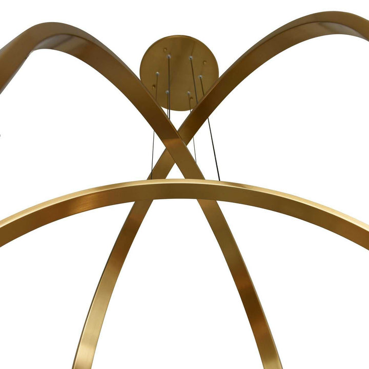 Curva LED Chandelier in Brass CWI Lighting Canada