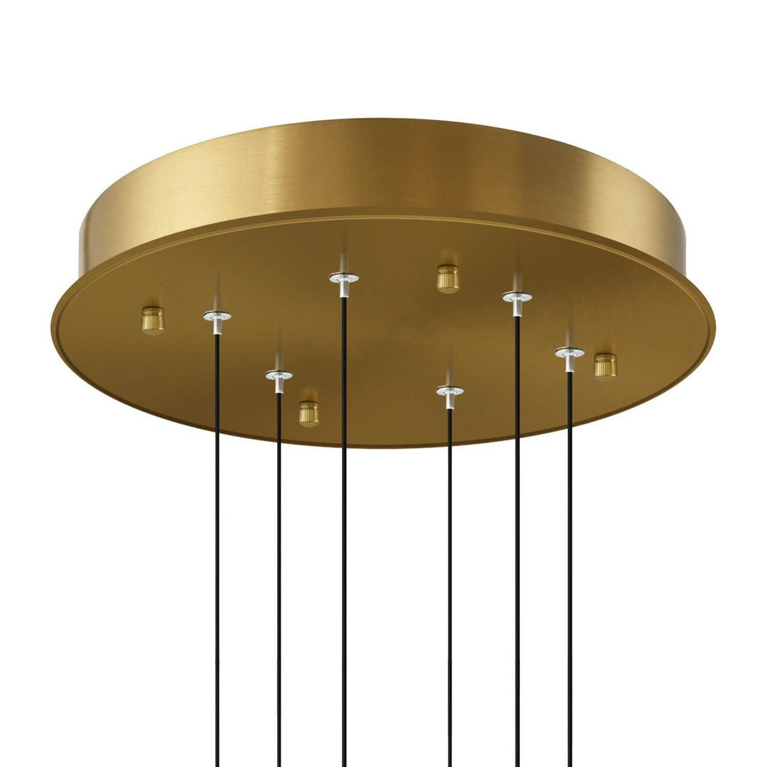 Curva LED Chandelier in Brass CWI Lighting Canada
