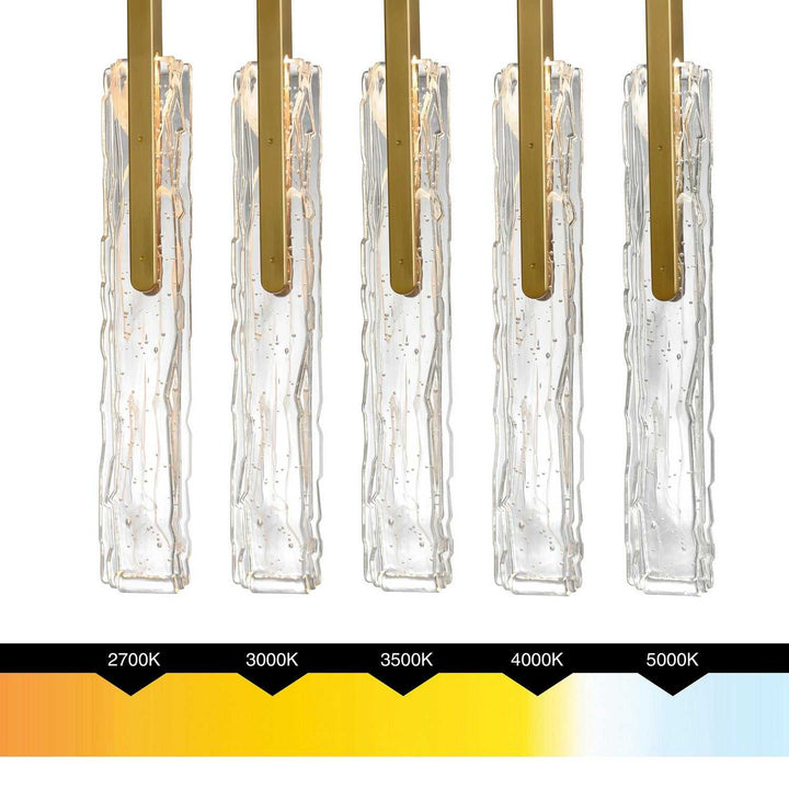 Curva LED Chandelier in Brass CWI Lighting Canada
