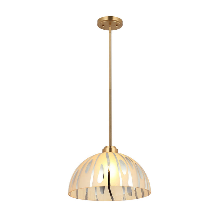 Chroman Empire One Light Pendant in Satin Gold Varaluz