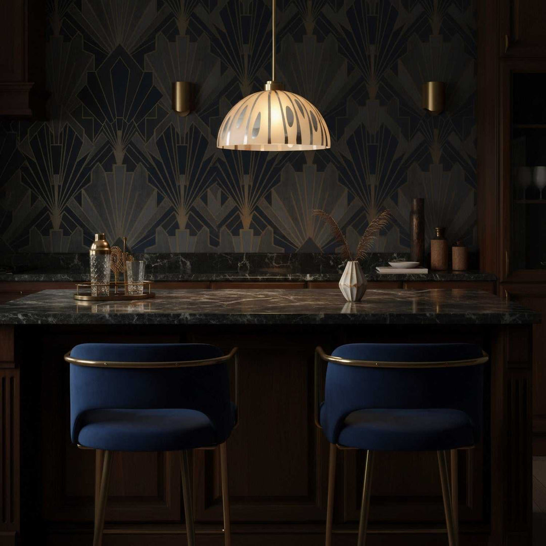 Chroman Empire One Light Pendant in Satin Gold Varaluz
