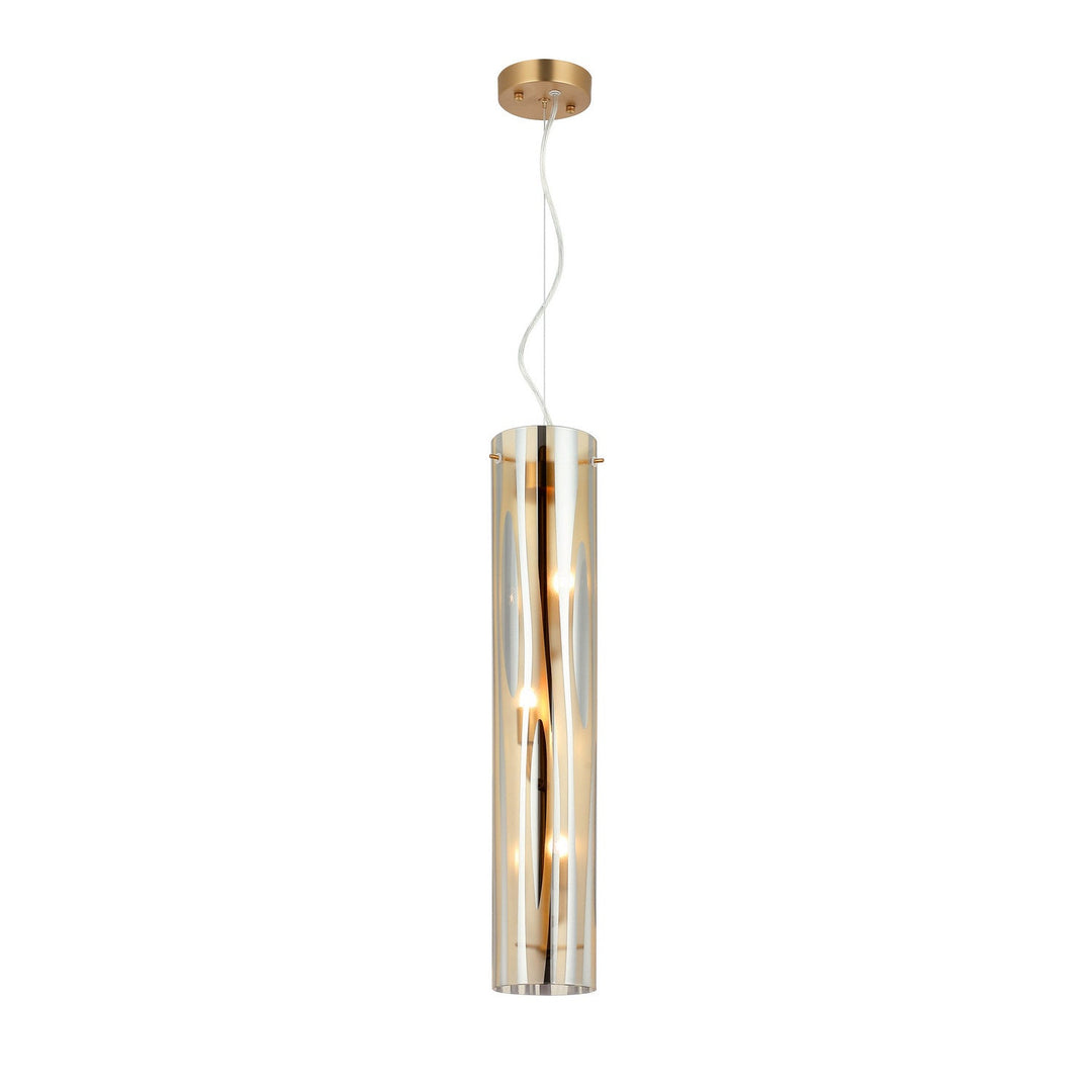 Chroman Empire Three Light Pendant in Satin Gold Varaluz