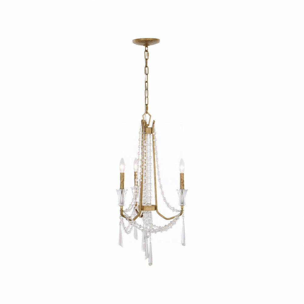 Barcelona Three Light Chandelier in Brass Kisser Varaluz