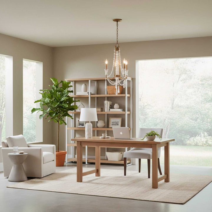 Barcelona Three Light Chandelier in Brass Kisser Varaluz