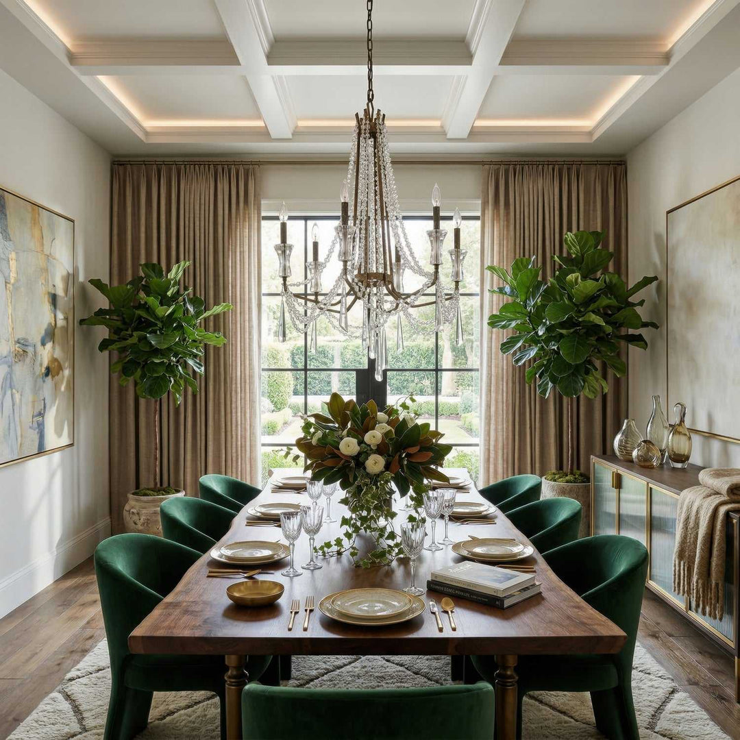 Barcelona Six Light Chandelier in Brass Kisser Varaluz