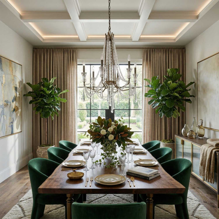 Barcelona Six Light Chandelier in Brass Kisser Varaluz