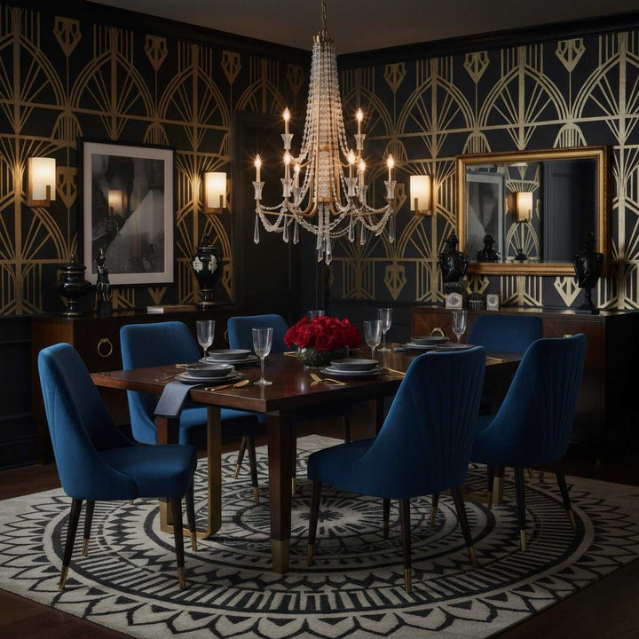 Barcelona Nine Light Chandelier in Brass Kisser Varaluz