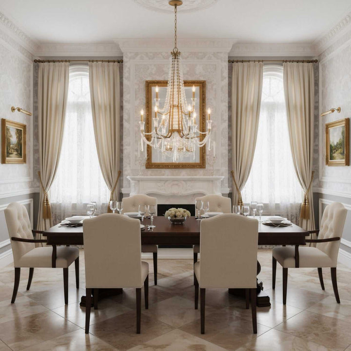 Barcelona Nine Light Chandelier in Brass Kisser Varaluz